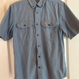 Carhartt Set of Two Beige and Light Blue Button-Up Shirts